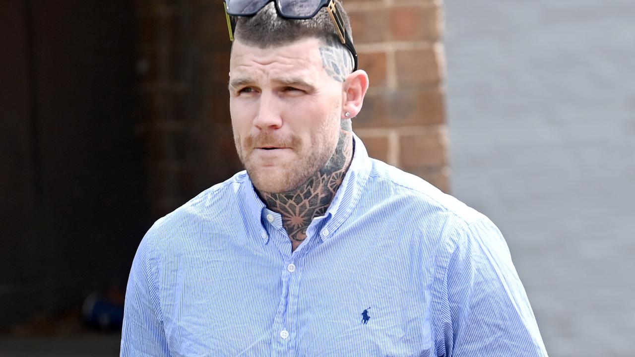 WARNING. WEEKEND TELEGRAPHS SPECIAL. MUST TALK WITH PIC ED JEFF DARMANIN BEFORE PUBLISHING. SYDNEY - SEPTEMBER 30, 2022. Former NRL Star Josh Dugan has pleaded not guilty in court to alleged Covid-19 breaches in August when he is accused of attempting to leave Sydney twice without a valid reason in the space of an hour. Dugan leaves Lithgow court with his co-accused friend Ben Williams. Picture: Jeremy Piper