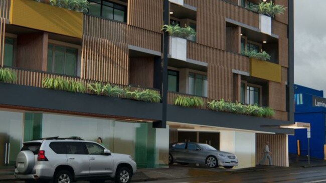 The proposed residential complex at 40-44 Burnett St, North Hobart would include two levels of parking.