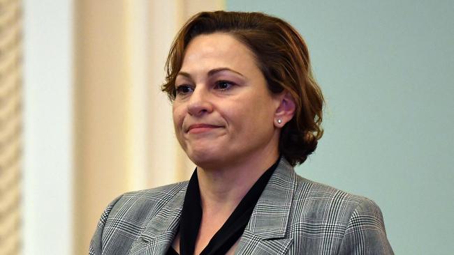 Treasurer Jackie Trad in Question Time today. Picture: Dan Peled/AAP