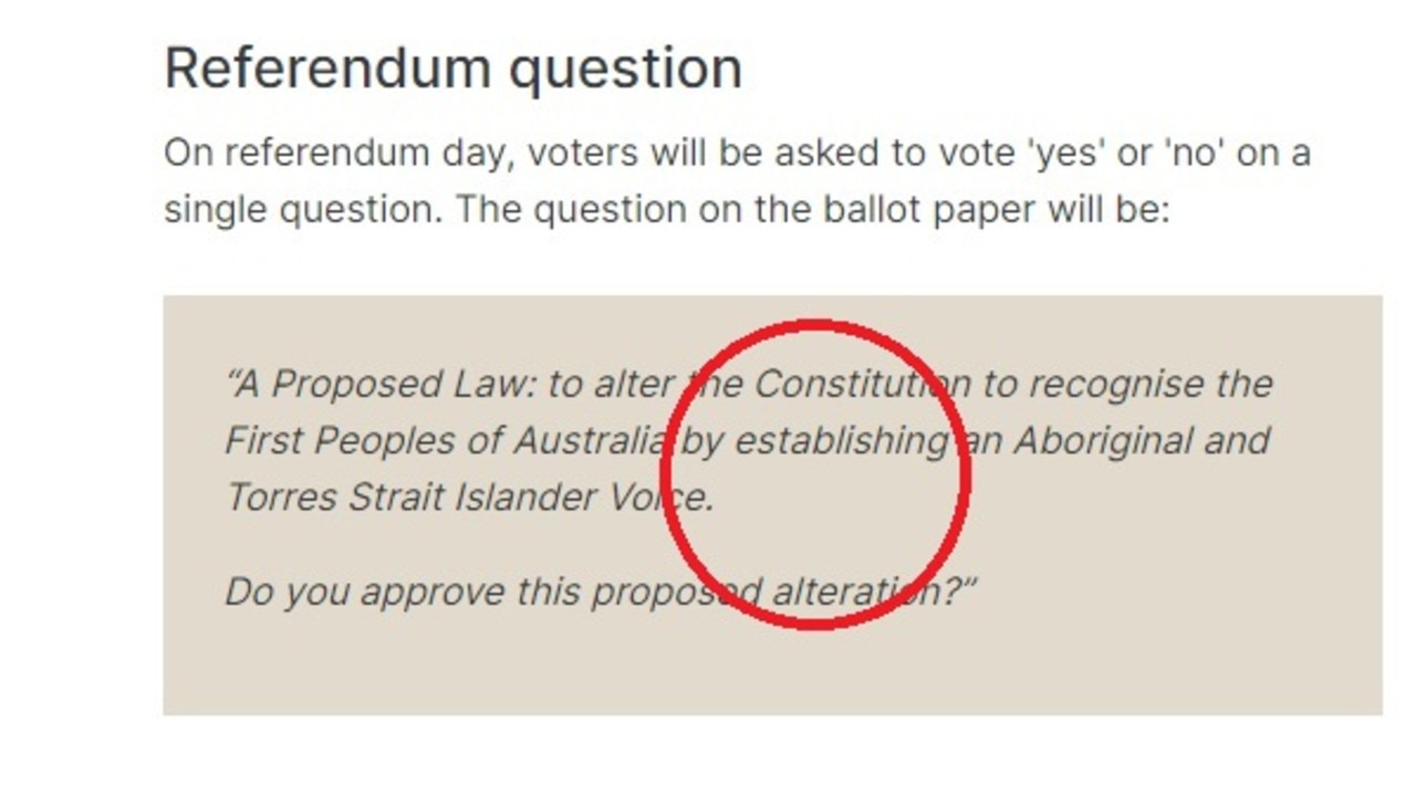 Voice referendum question likely ‘misleading, unconstitutional