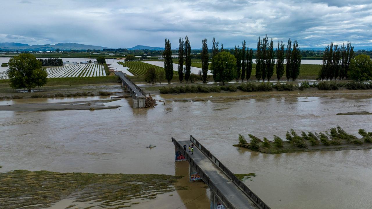 Brookfields Bridge washed away near Napier. Picture; AFP