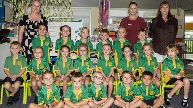 Proserpine State School Prep PAB Back row: Lewis, Kuiper, Hunter, Finn, Tyde, Spencer Middle row: Jack, Abigail, Rose, Ellie, Matilda, Bobbie, Freya, Trinity Front row: Reef, Zane, Vincent, Noah, Gabriel Teacher: Mrs Bond, Teacher Aide: Miss Tori, Teacher Aide: Miss Sharon Picture: Michaela Harlow.