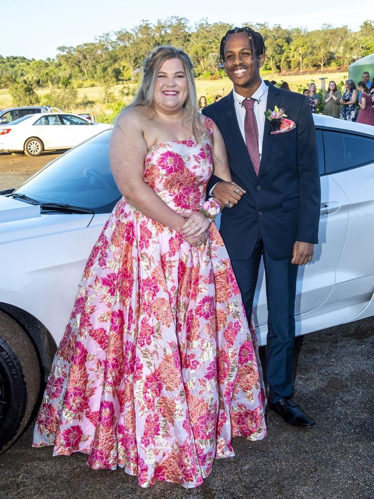 Anabel Austin partnered by Ebissa Nuccio. Mary MacKillop Catholic College formal at Rosalie House. Thursday, November 18, 2021. Picture: Nev Madsen.