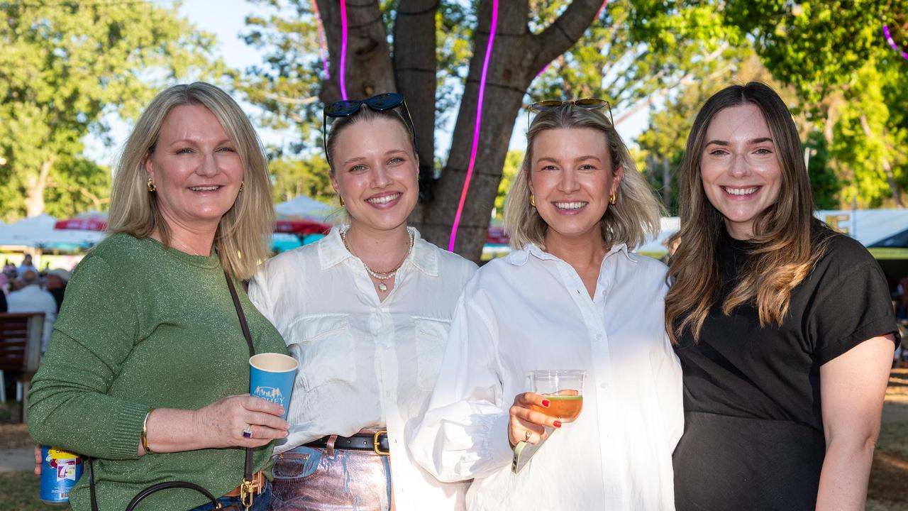 Helen Mead (left), Hannah Mead, Renee Murray and Morgan Asaillit at the Toowoomba Carnival of Flowers Festival of Food and Wine, Sunday, September 15, 2024. Picture: Bev Lacey