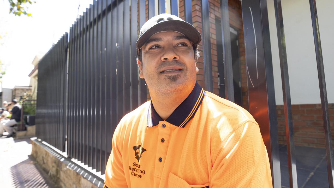 Sandor secured work five days a week with the Scout Recycling Centre through Hutt Street Centre’s Aspire program. Picture: Brett Hartwig