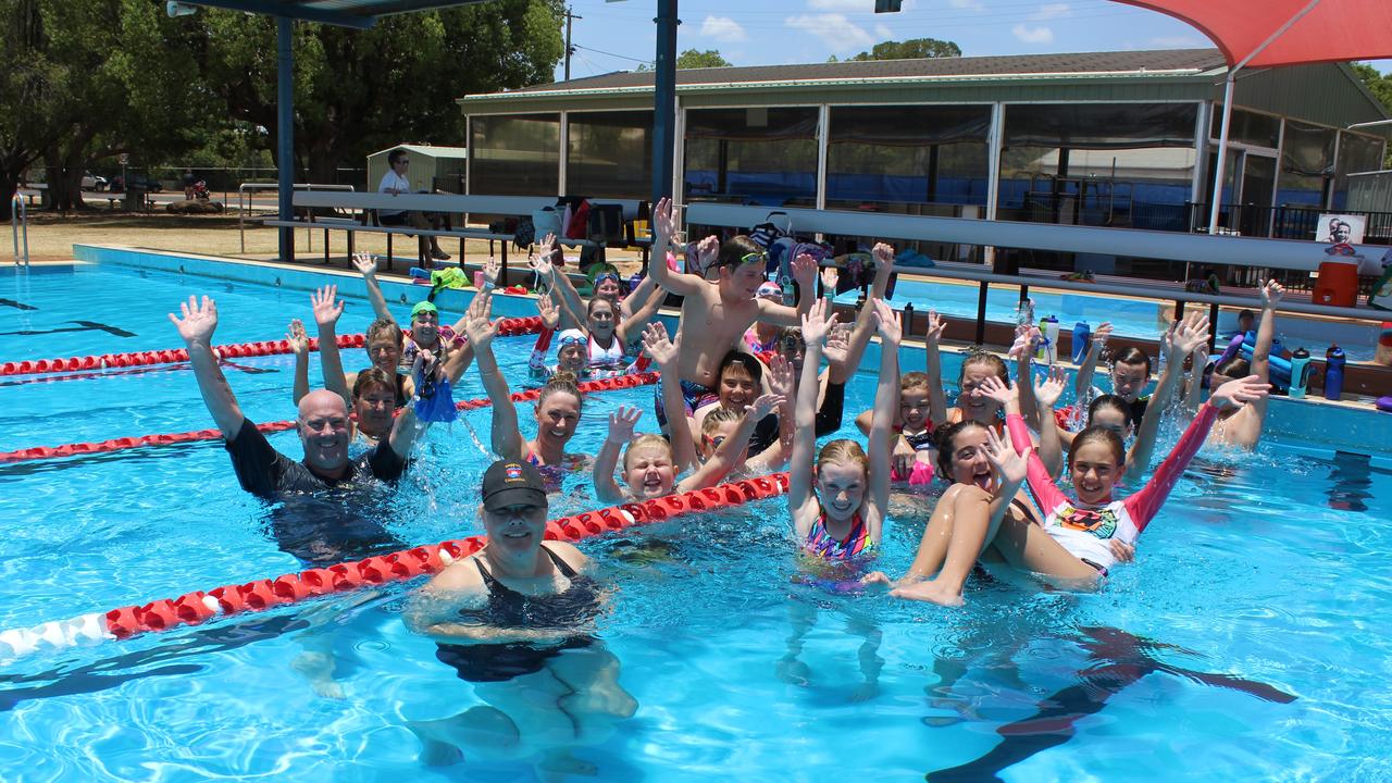 HAPPY SWIMMING: All of the participants at the Kingaroy Aquatic Centre's Swim-a-thon 2019. Picture: Laura Blackmore