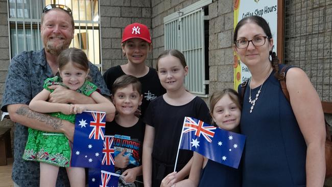 Melanie and Kent Hunter with their children. Picture: Chris Knight