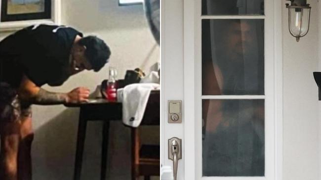 Latrell Mitchell spotted amid white substance photos.