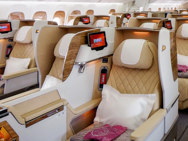 Emirates Boeing 777-200LR Business Class with Cabin Crew. Picture Supplied