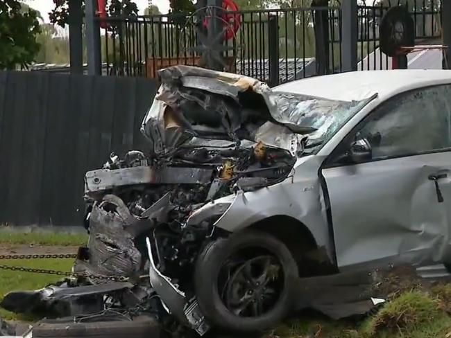 A 16-year-old boy is dead and two other teenagers are in hospital after a tragic crash in Chirnside Park. Picture: 9 News