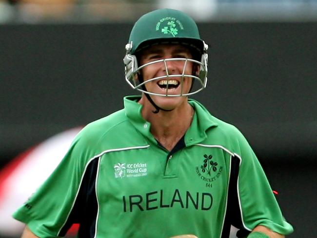 Trent Johnston celebrates a World Cup victory in 2007.