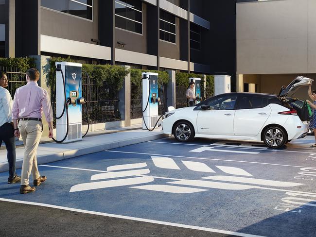 A concept image of a super charging station owned by Brisbane-based EV specialist Tritium.