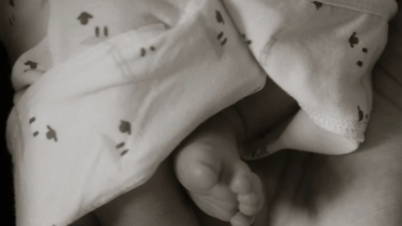 Richie took to Instagram to share the first picture of her newborn. Picture: Instagram.