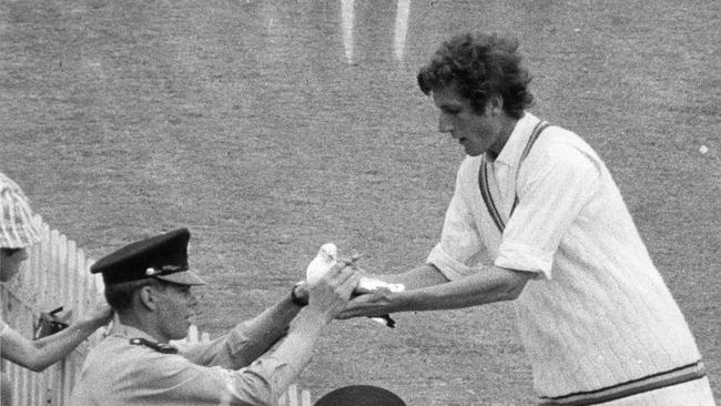 Willis hands over a seagull which had been temporarily stunned after being stuck by a ball.