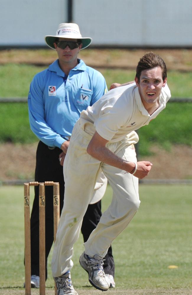 Luke Andree steams in during his time with Premier club Essendon.