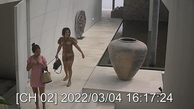 CCTV footage from The Samujana Villas showing four Thai masseuses arriving to give Shane Warne and his friends a standard neck and back massage on the day of his death.