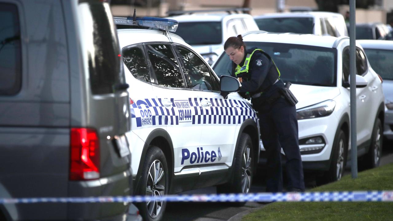 The man died at Brady Road, Bentleigh East, on Saturday night. Picture: NewsWire / David Crosling