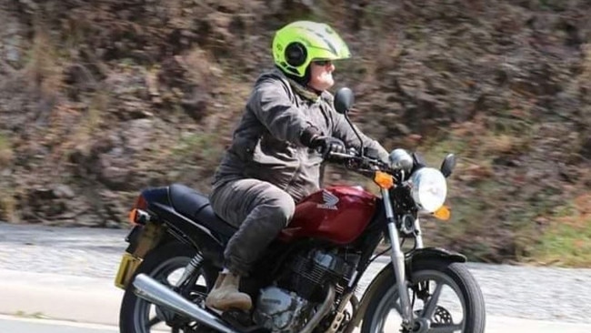 Arwel Jones riding their 1999 Honda CB250 motorcycle before it was stolen. Picture: Supplied