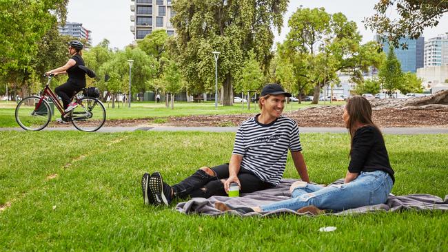 A couple enjoys a picnic in Whitmore Square. Picture: Supplied