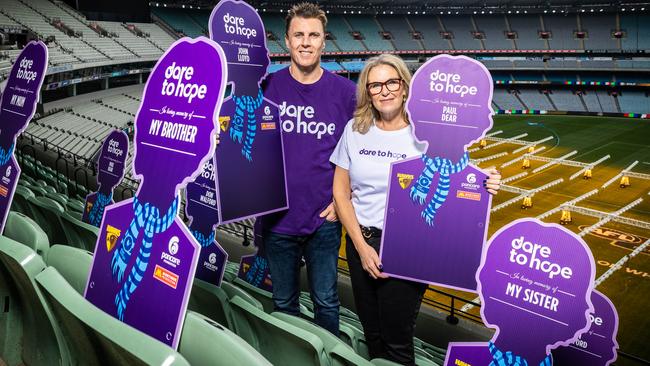 Matthew Lloyd and Cherie Dear have both lost loved ones to pancreatic cancer. Picture: Jake Nowakowski