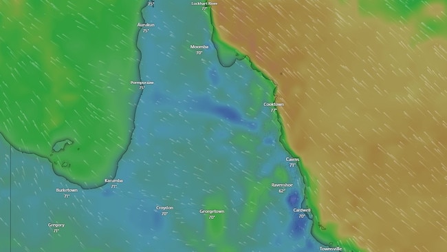 South-easterly trade winds will keep temps down across the region as autumn moves towards winter in the Far North. Photo: Windy