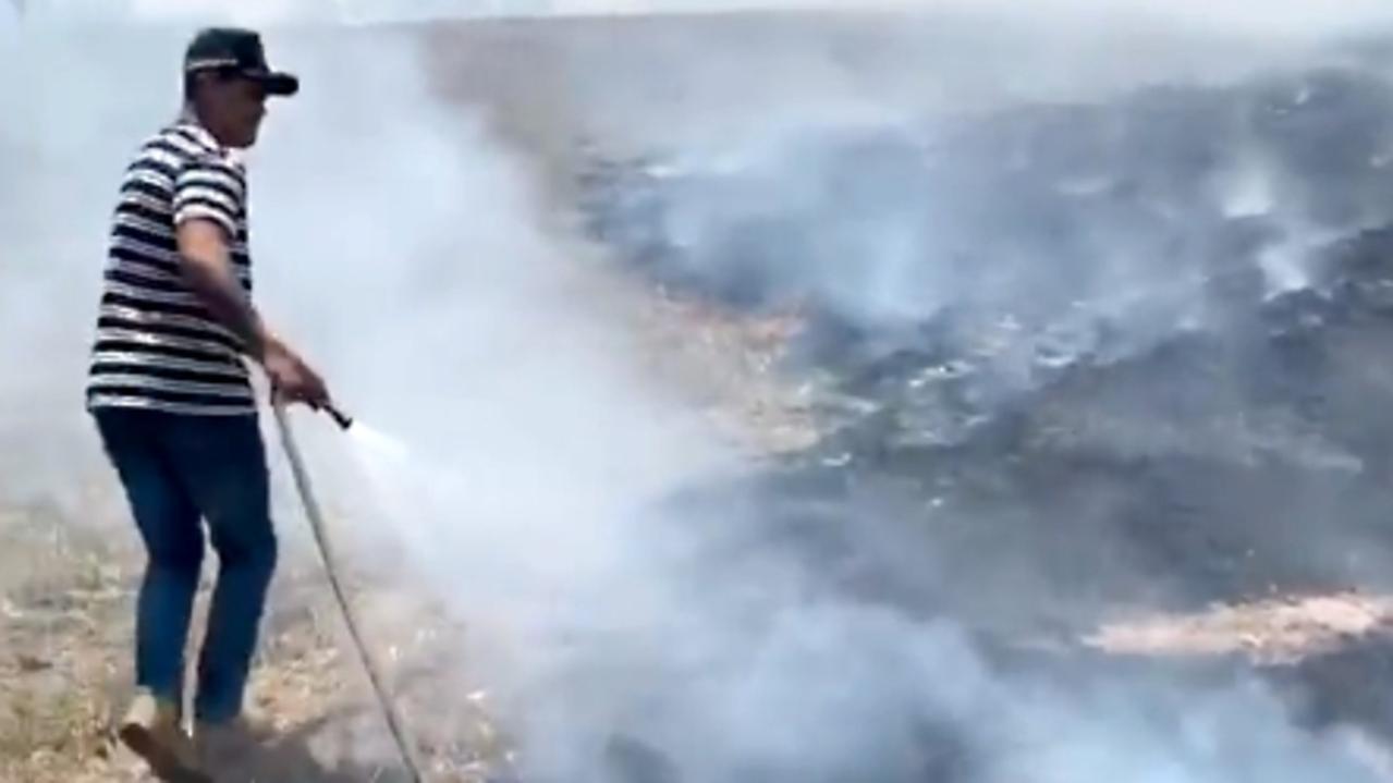 Latrell Mitchell assisted putting out fires in Taree.