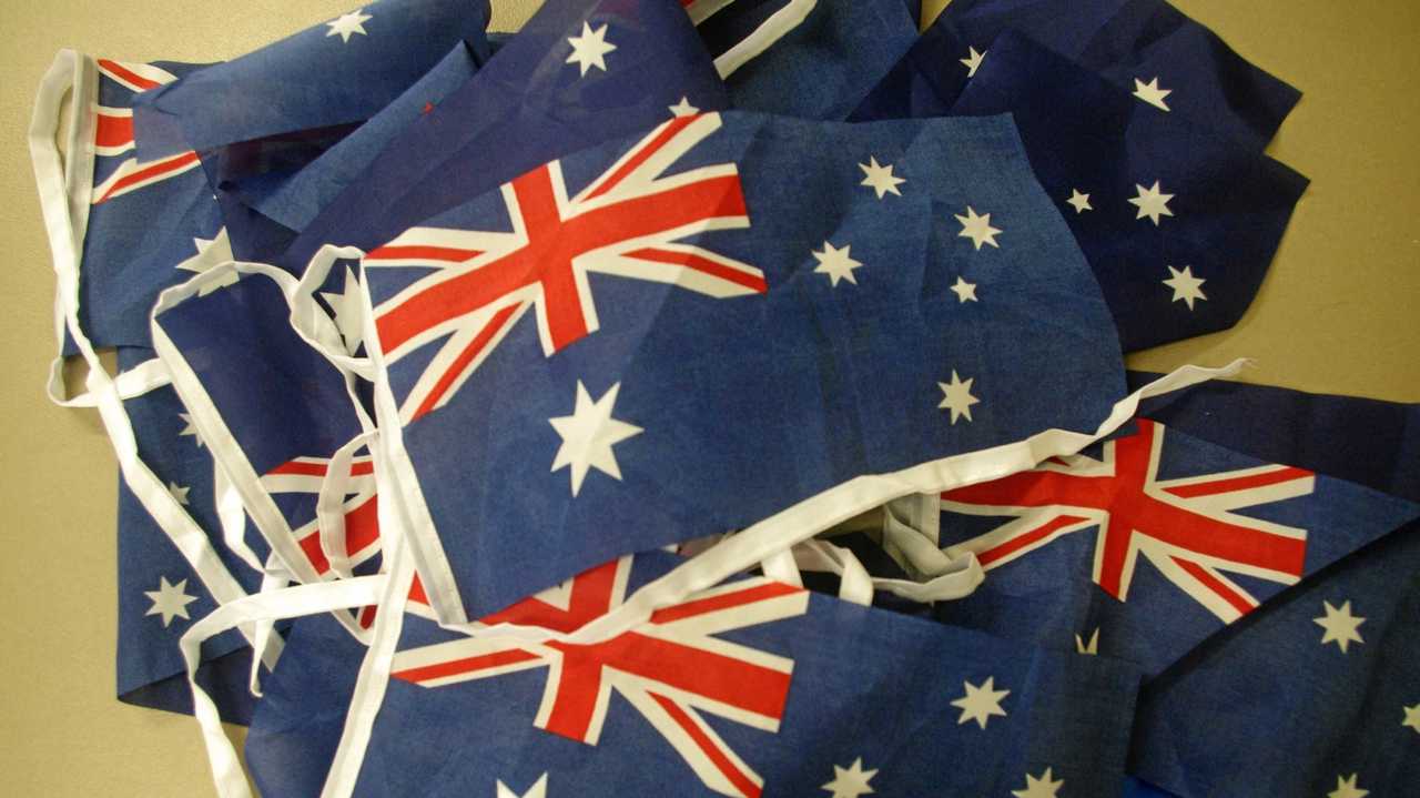 Australia Day flags. Picture: Renee McKeown