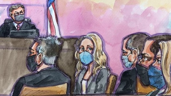 Elizabeth Holmes in a courtroom sketch. Picture: Vicki Behringer/Reuters