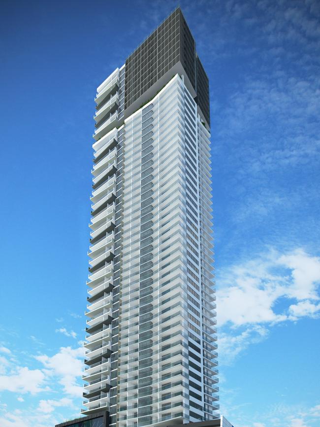 Artists impression of Waterglow tower in Surfers Paradise