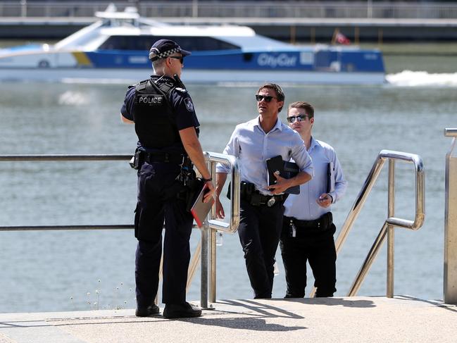 A body has been found at Captain Burke Park, Kangaroo Point.Picture: NIGEL HALLETT