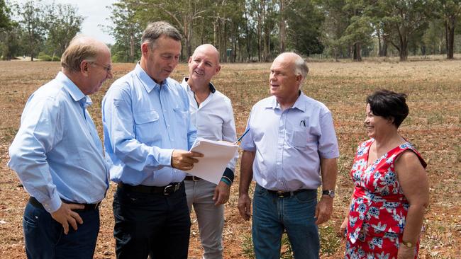 Unity Maranoa candidates Mark Edwards, Tyson Golder, John Birkett, George Ladbrook and Julie Guthrie.