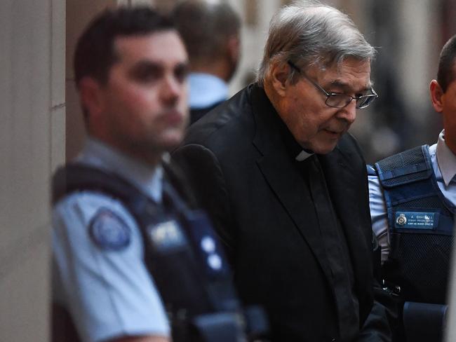 Cardinal George Pell leaves the Supreme Court of Victoria in Melbourne, Thursday, June 6, 2019. Pell is appealing his conviction for sexually abusing two boys in the 1990s. (AAP Image/Erik Anderson) NO ARCHIVING