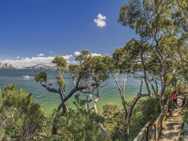 Views of Sydney Harbour from Bradleys Head Walking Track, Mosman.