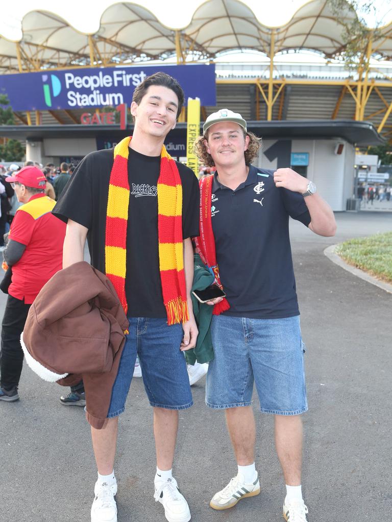 Gold Coast Suns vs. Collingwood. Jack Orpwood and Lynden Maradeen. 29 June 2024 Carrara Picture by Richard Gosling