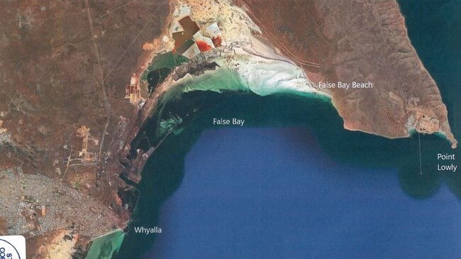 Aerial map of False Bay tendered as part of the inquest into the disappearance of Mario Della Torre. Picture: Coroner's Court.