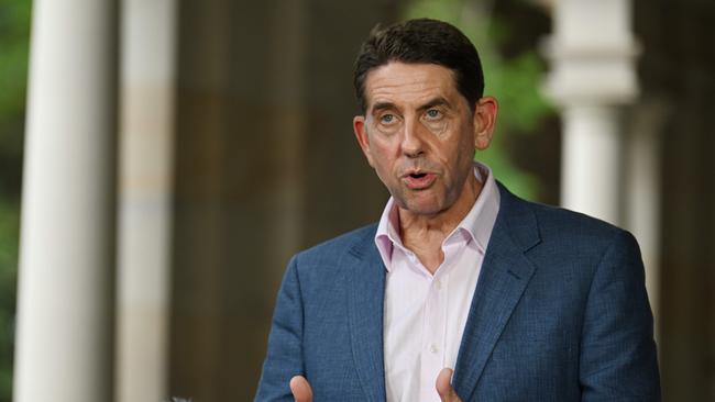 Treasurer Cameron Dick outside Parliament House on Tuesday. Picture: Lyndon Mechielsen