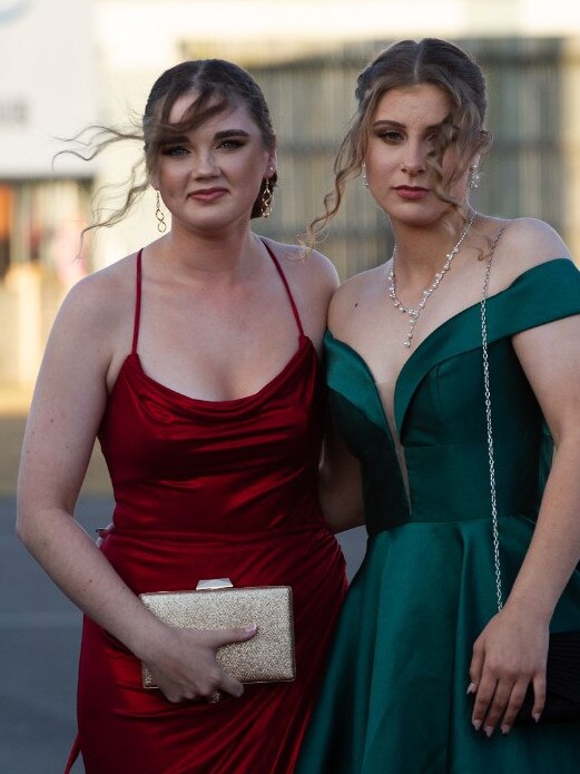 Ainsley McLain and Charlotte Radel at the 2023 Bundaberg State High School Formal.