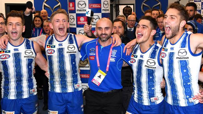 Rhyce Shaw has transformed North Melbourne into the best defence in the league since taking over as coach. Picture: Quinn Rooney/Getty Images.