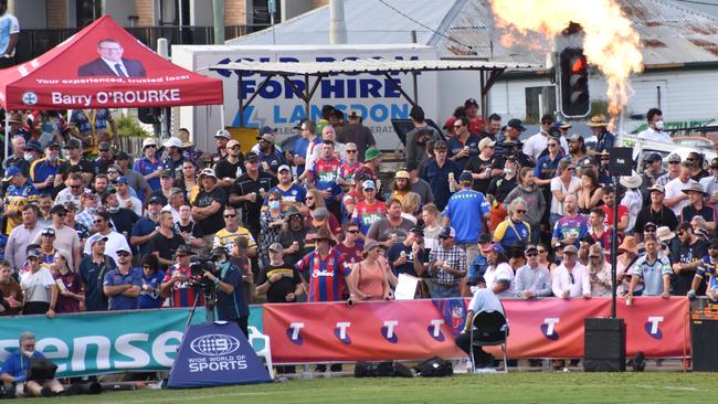 Crowds at one of the NRL games played at Browne Park this year.