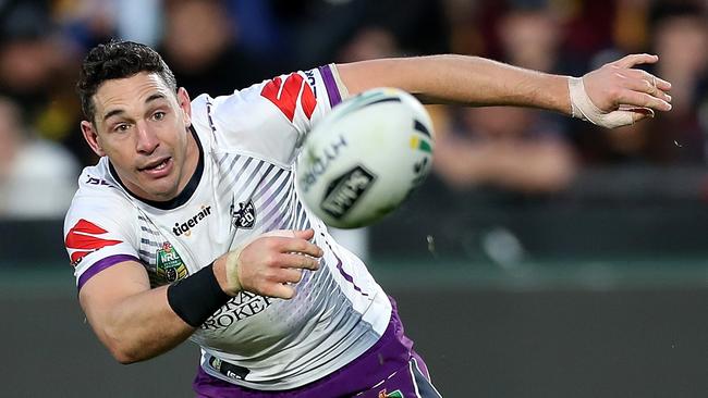 Billy Slater and the Storm are looking to add to Canberra’s pain. Picture: AAP