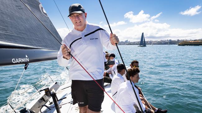 Skipper-owner Matt Allen and crew take 2019 Sydney to Hobart overall and handicap winner Ichi Ban for a pre-race spin in Sydney Harbour. Picture: Ryan Osland