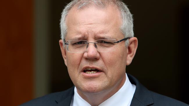 PM Scott Morrison announcing the Next Governor General David Hurley in the Prime Ministers Courtyard, Parliament House in Canberra. Picture Kym Smith