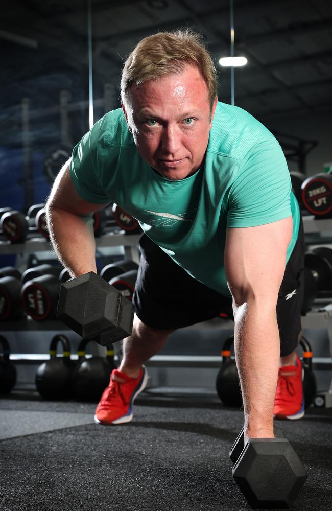 Premier Steven Miles in the gym. Picture: Liam Kidston