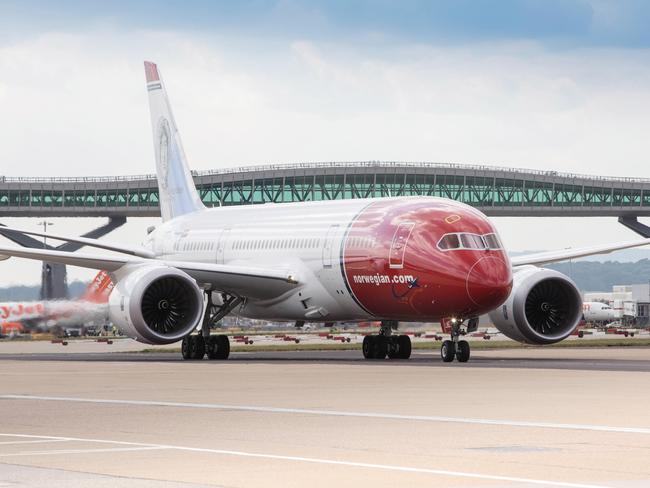 Norwegian Air’s 787 Dreamliner at London Gatwick. Picture: Steve Bates