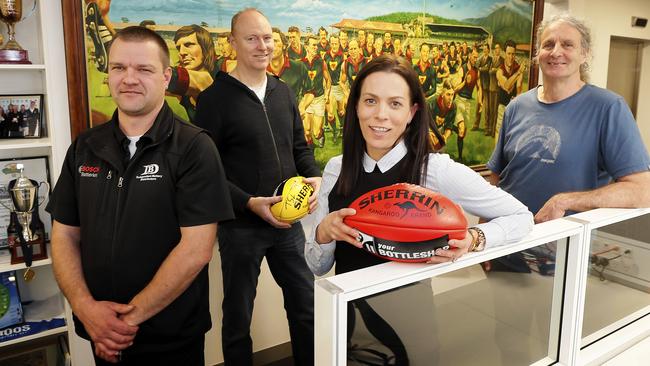 Ben Beams, Brett Stubbs, Trisha Squires and Dave Noonan amke up the panel that will select names for Tasmanian football teams. Picture: RICHARD JUPE