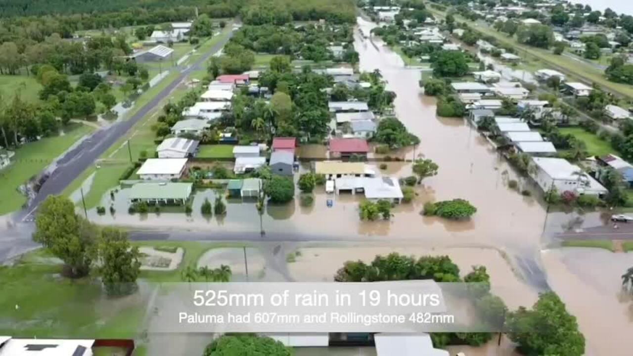 Drone footage shows Cardwell flooding in NQ