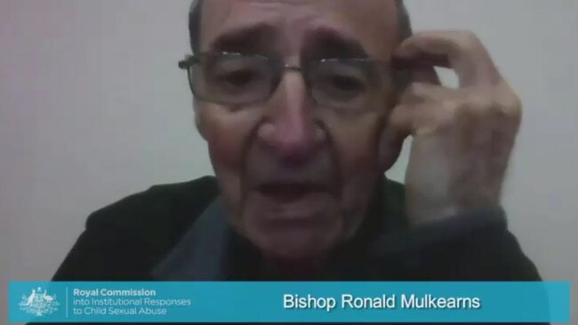 Bishop Ronald Mulkearns before the Royal Commission into Child Sex Abuse in 2016.