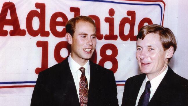 Prince Edward meeting with South Australian Premier John Bannon in Barcelona in 1992. Picture: Unidentified staff photographer