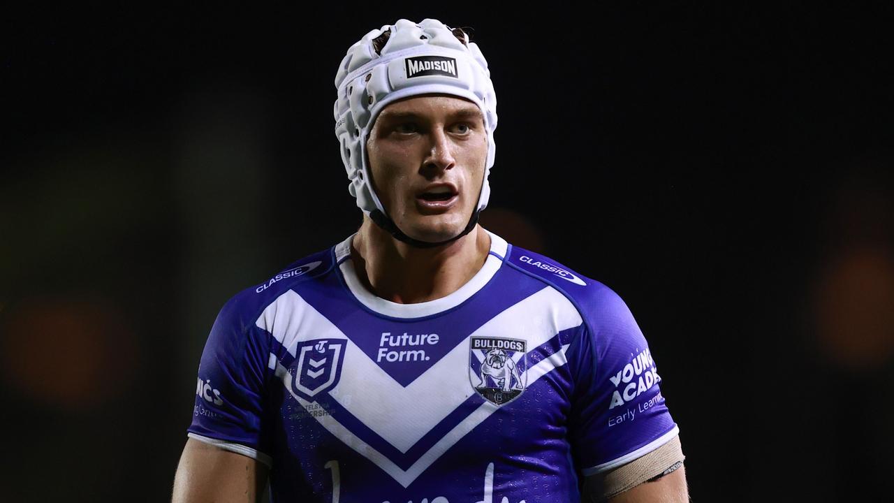 Blake Wilson of the Bulldogs looks on during the NRL Pre-season challenge match between Cronulla Sharks and Canterbury Bulldogs at Belmore Sports Ground on February 23, 2024 in Sydney, Australia. (Photo by Jason McCawley/Getty Images)