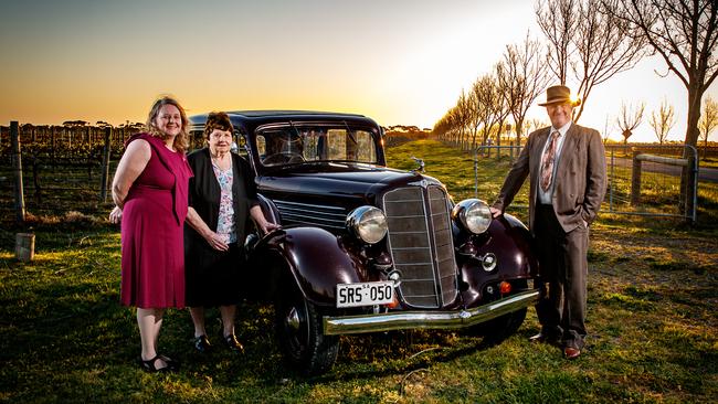 Paul, Nola and Lisa Clisby with their their 1934 Buick. Picture Matt Turner.